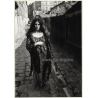 Jerri Bram (1942): Beautiful Pregnant Hippie Woman In Old Town Alley (Vintage Photo ~1970s)