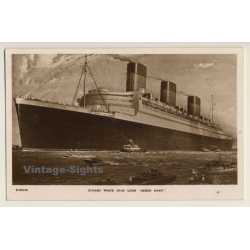 Cunard White Star Liner Queen Mary / Steamer (Vintage RPPC 1936)