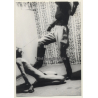 Mistress Dominated Naked Slave / High Boots - Face Mask - BDSM (Vintage Photo ~1960s)