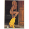 Slim Blonde Nude Takes Off Clothes / Lui - Risqué - Erotica (Vintage PC 1980s)