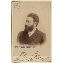 Carl Pietzner / Teplitz: Portrait Of Man With Full Beard (Vintage Cabinet Card 1895)