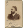 Carl Pietzner / Teplitz: Portrait Of Man With Full Beard (Vintage Cabinet Card 1895)