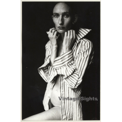 Jerri Bram (1942): Intense Portrait Of Bold Nude Female In Blouse (Vintage Photo ~1970s)