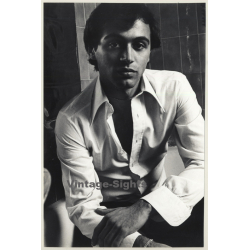 Jerri Bram (1942): Smart Handsome Darkhaired Man / Eyes - Gay INT (Vintage Photo ~1970s)