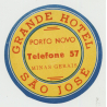Grande Hotel - Porto Novo - Sao Jose / Brazil (Vintage Luggage Label)