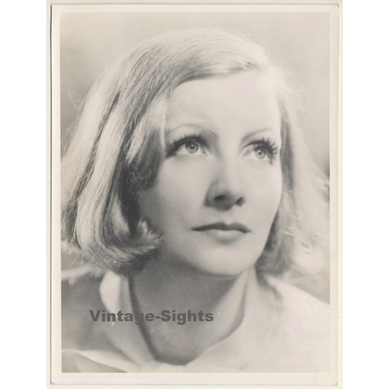 Great Portrait Of Greta Garbo / Actress (Vintage Press Photo ~1940s) Great Portrait Of Greta Garbo / Actress (Vintage Press Photo ~1940s)