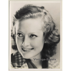 Portrait Of Pretty Brunette With Waterwave / Actress? (Vintage Press Photo ~1940s)