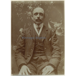 Belgium: Portrait Of John Bonneels (Vintage Albumen Print ~1900s/1910s)