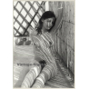 Jerri Bram (1942): Natural Nude Behind Bamboo Fence / Sun Rays (Vintage Photo ~1970s)