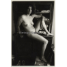 Jerri Bram (1942): Natural Nude Female On Dresser (Vintage Photo ~1970s)