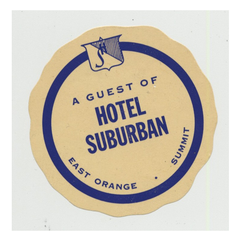 Hotel Suburban - East Orange, Summit / USA (Vintage Luggage Label)