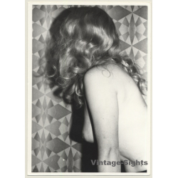 Profile Of Blonde Nude Woman / Boobs - 70s Wallpaper (Vintage Photo GDR ~1980s)