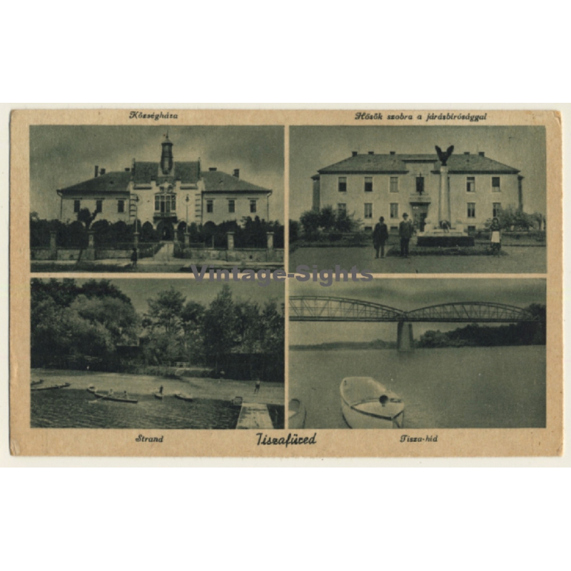 Tiszafüred / Hungary: Townhouse - River Theiss - Beach (Vintage PC 1929)