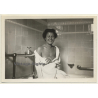 Semi Nude Female In Bath / Bathrobe Slipped Of Shoulders (Vintage Photo 1949)