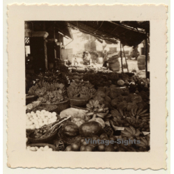 Saigon / Vietnam: Fruits & Vegetables At Local Market (Vintage Photo ~1930s/1940s)