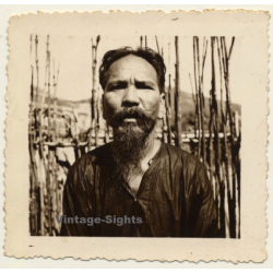 Vietnam: Portrait Of Local Farmer / Ethnic (Vintage Photo ~1930s/1940s)