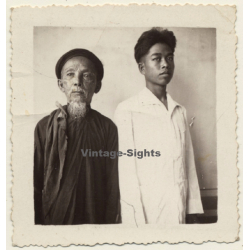 Vietnam: Indigenous Father & Son / Ethnic (Vintage Photo ~1930s/1940s)