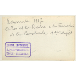 Dixmude: Le Roi & La Reine A La Tranchée De La Casbah WW1 (Vintage Photo 1917)