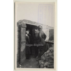 Dixmude: Le Roi & La Reine Visitent Une Cuisine Au Front WW1 (Vintage Photo 1917)