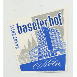Grand Hotel Baseler Hof - Köln / Germany (Vintage Luggage Label)