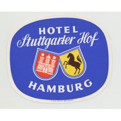 Hotel Stuttgarter Hof - Hamburg / Germany (Vintage Luggage Label)