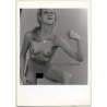 Slim Blonde Nude Shows Her Muscles / Star Of David (Vintage Photo ~1990s)