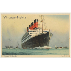 Cunard White Star Line: R.M.S. Aquitania / Steamer (Vintage PC 1930s)