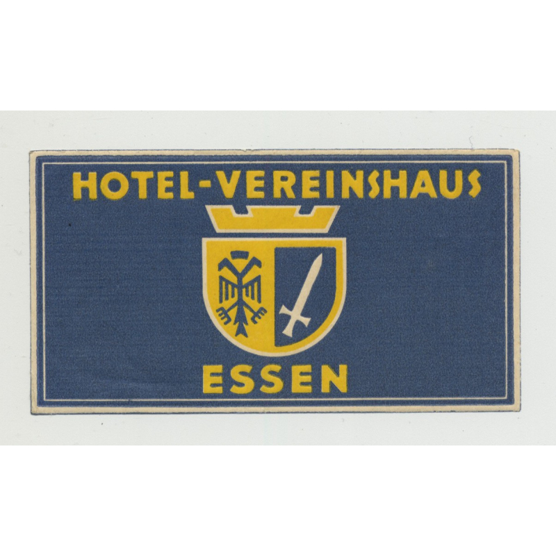Hotel-Vereinshaus - Essen / Germany (Vintage Luggage Label)