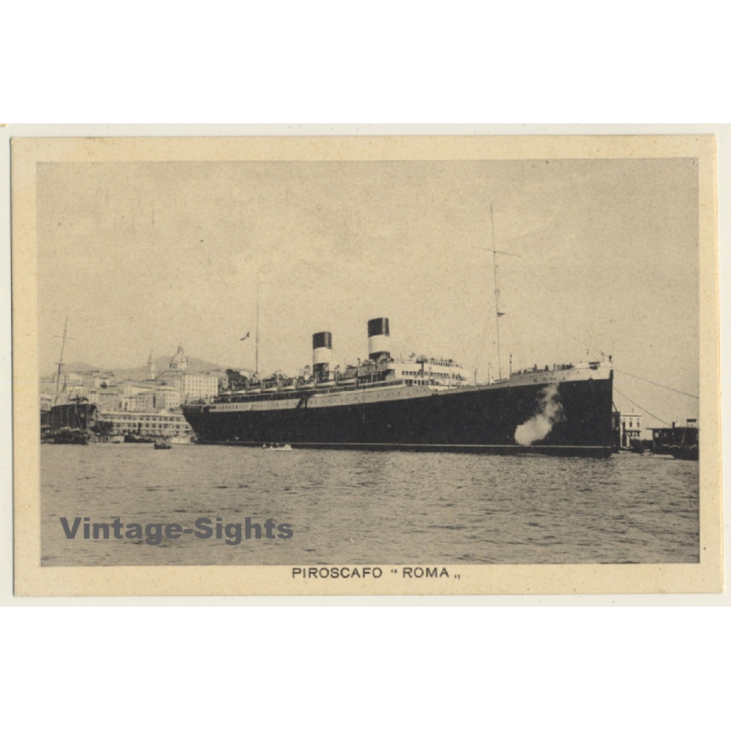 Piroscafo Roma - Postcard Ship / Steamer (Vintage PC 1920s)