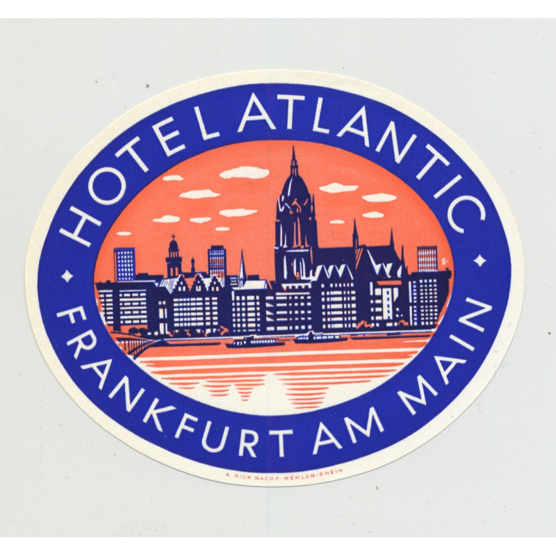 Hotel Atlantic - Frankfurt Am Main / Germany (Vintage Luggage Label)