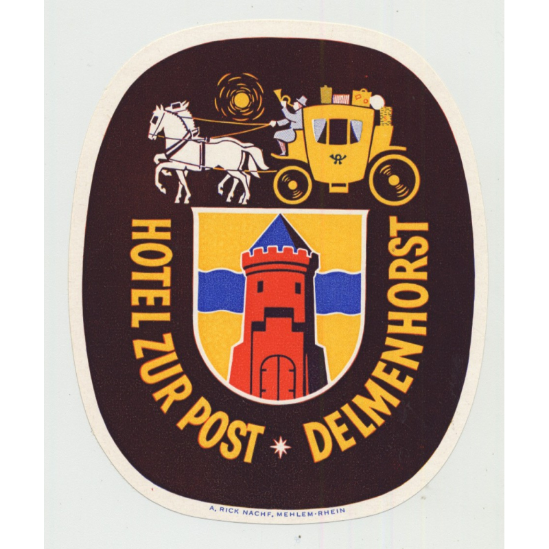 Hotel Zur Post - Delmenhorst / Germany (Vintage Luggage Label)