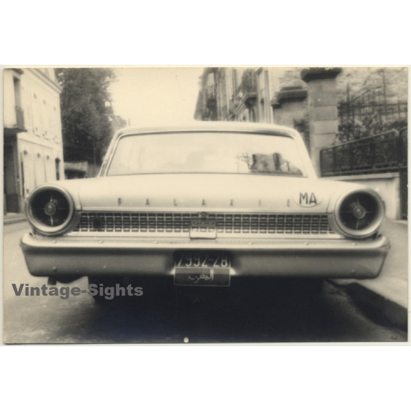 Rear View Of Ford Galaxie 500 / Moroccan Number Plate (Vintage Photo 1964)