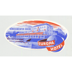 Europa Hotel - Königswinter-Rhein / Germany (Vintage Luggage Label)