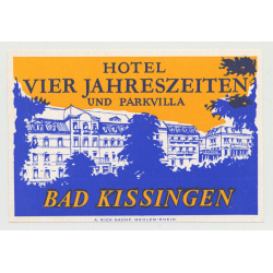 Hotel Vier Jahreszeiten & Parkvilla - Bad Kissingen / Germany (Vintage Luggage Label)