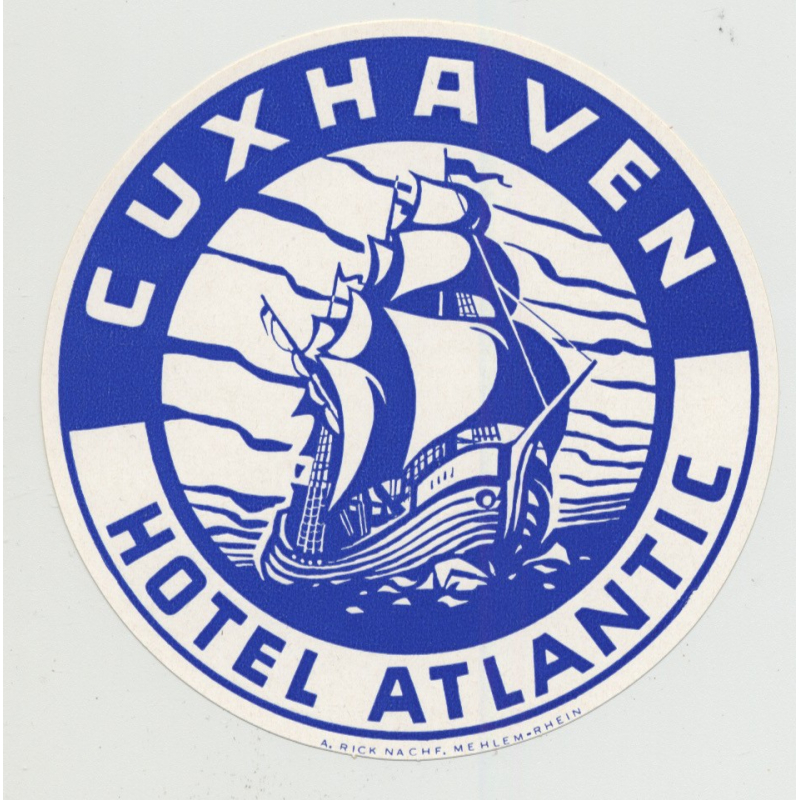 Hotel Atlantic - Cuxhaven / Germany (Vintage Luggage Label)