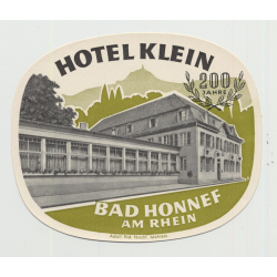 Hotel Klein - Bad Honnef am Rhein / Germany (Vintage Luggage Label)