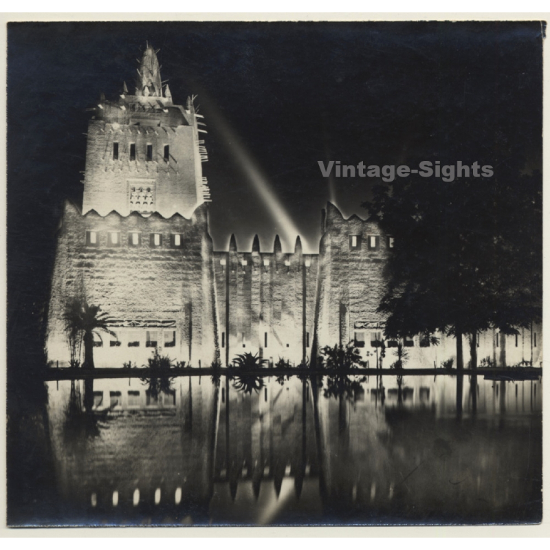 Paris: Exposition Coloniale 1931 Temple Of Angkor Wat Illuminé (Rare Vintage Photo)