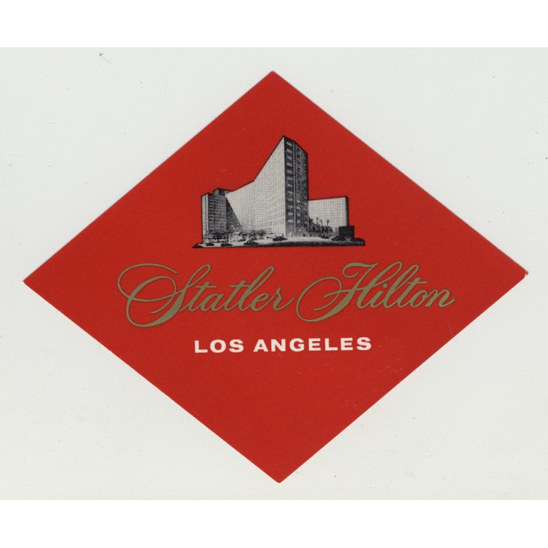 Statler Hilton Hotel Los Angeles (Vintage Luggage Label)