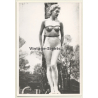 Slim Blonde Nude Tied To Tree / BDSM (Vintage Photo Montage ~1940s/1950s)