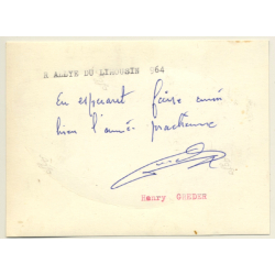 Rallye Du Limousin 1964: Henri Greder & Officials / Signature (Vintage Photo)