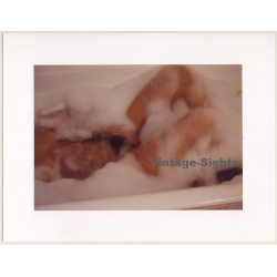 R.Folco: Artistic Nude Study Of Female In Bubble Bath (Vintage Photo France 1980s)