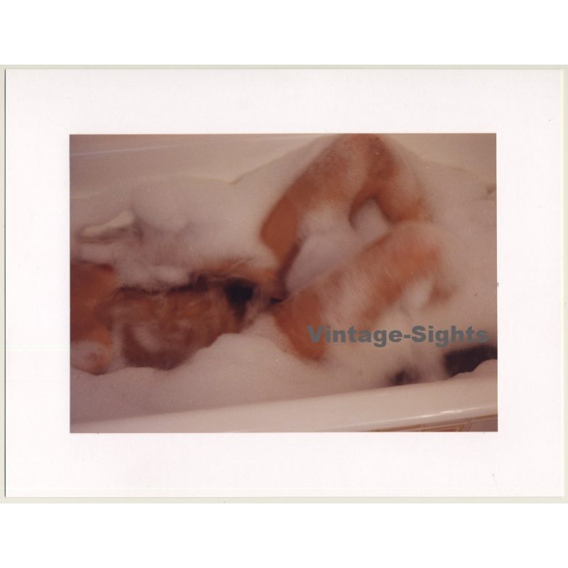 R.Folco: Artistic Nude Study Of Female In Bubble Bath (Vintage Photo France 1980s)