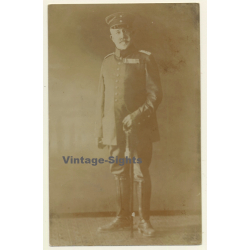 WW1: Portrait Of German Major Schmölder (Vintage RPPC 1914)