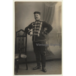 C. Unverdroß / WW1: Portrait Of Unknown German Soldier (Vintage RPPC ~1915)