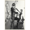 Slim Mistress In Her Studio*2 / Lacquer Outfit - Whip - BDSM (Vintage Photo ~1990s)