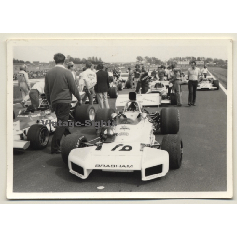 Nivelles-Baulers GP Formula 1: N°18 Wilson Fittipaldis' Ford Brabham At Start (Vintage Photo 1972)