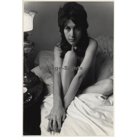 Jerri Bram (1942): Artistic Nude Study Of Female In Bed (Large Vintage Photo ~1970s)