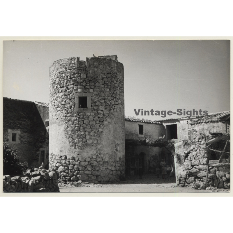 Mallorca Impressions: Patio Of Finca With Mill (Vintage Photo  ~1960s)