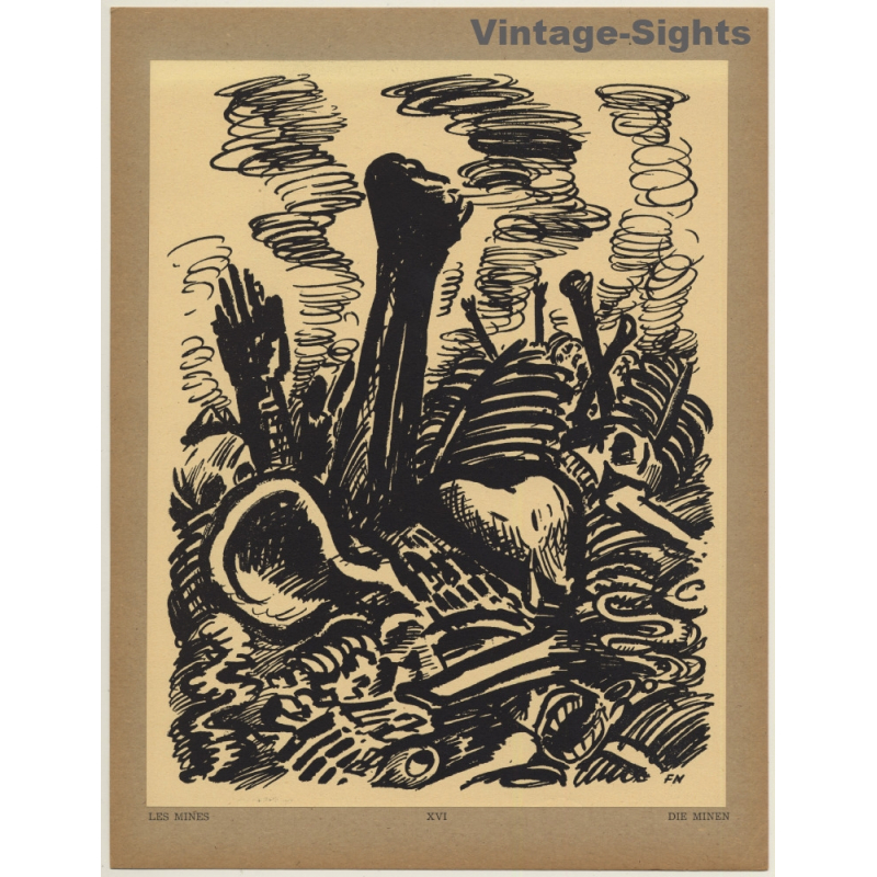 Frans Masereel: Les Mines / Die Minen (Vintage Art Print 1947)