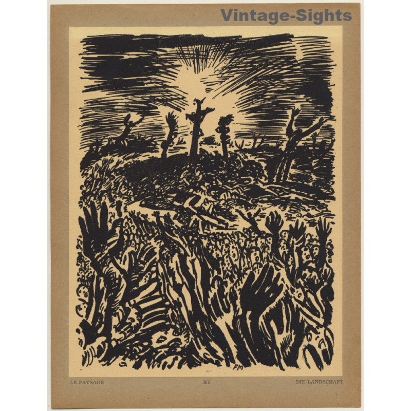 Frans Masereel: Le Paysage / Die Landschaft (Vintage Art Print 1947)